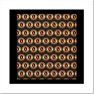 Gold coffee beans pattern Posters and Art